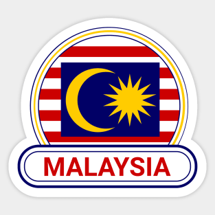 Malaysia Country Badge - Malaysia Flag Sticker